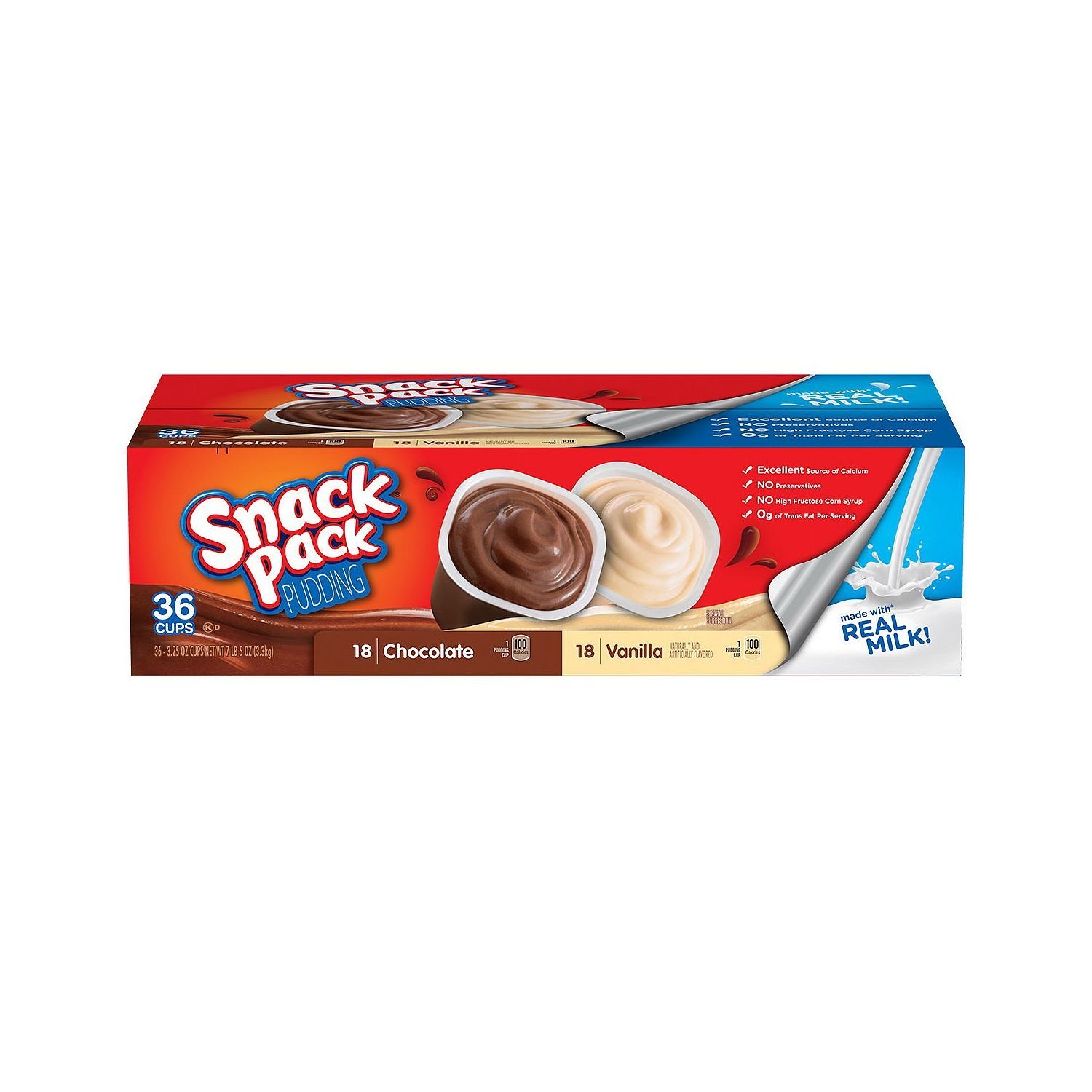 Amazon.com: Hunts- Snack Pack Pudding, 3.25 oz, 36 Cups Variety